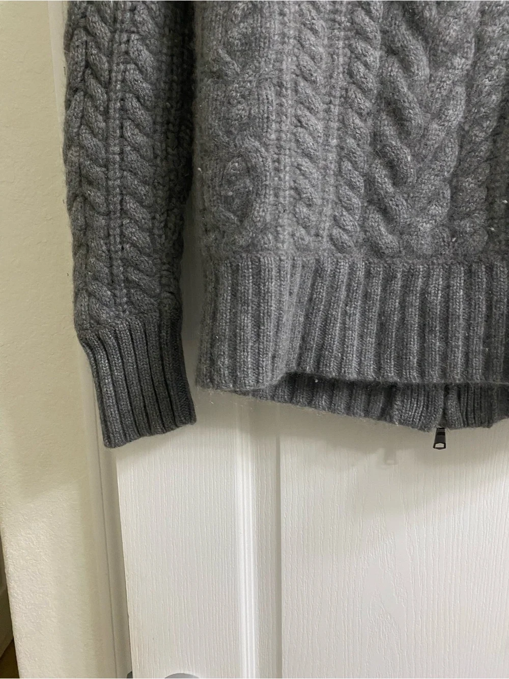 Banana Republic Todd & Duncan Scottish Cashmere Cable Knit Full Zip Sweater S